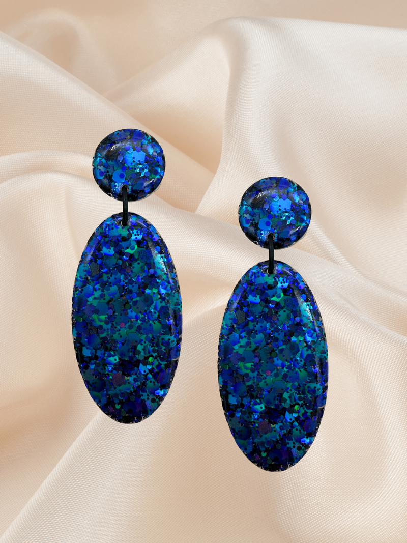 LARGE Oval Dangle Sapphire