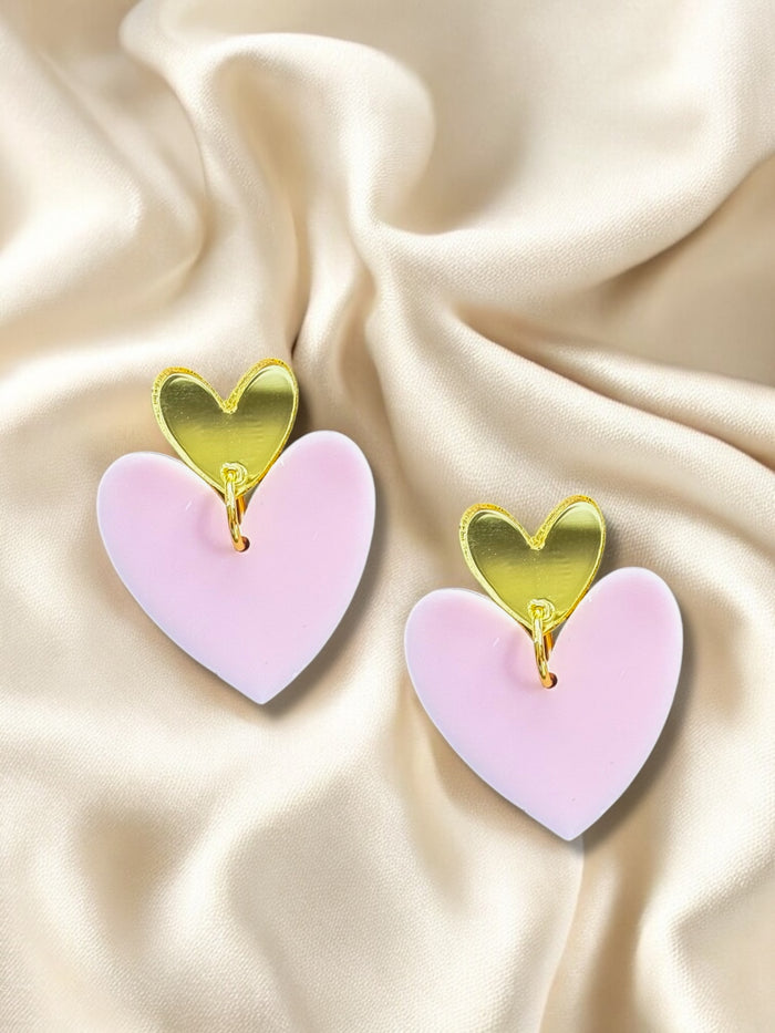 MIDI HEART DANGLE PINK/GOLD