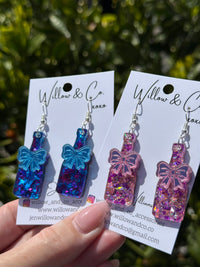 Champagne Bottle Dangle Silver