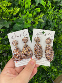 Large Oval Dangle Mocha Glam