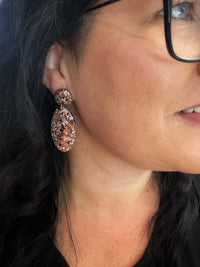 Large Oval Dangle Mocha Glam