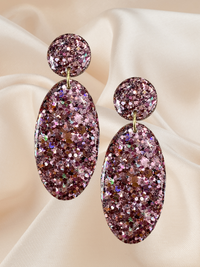 Large Oval Dangle Plum Blush