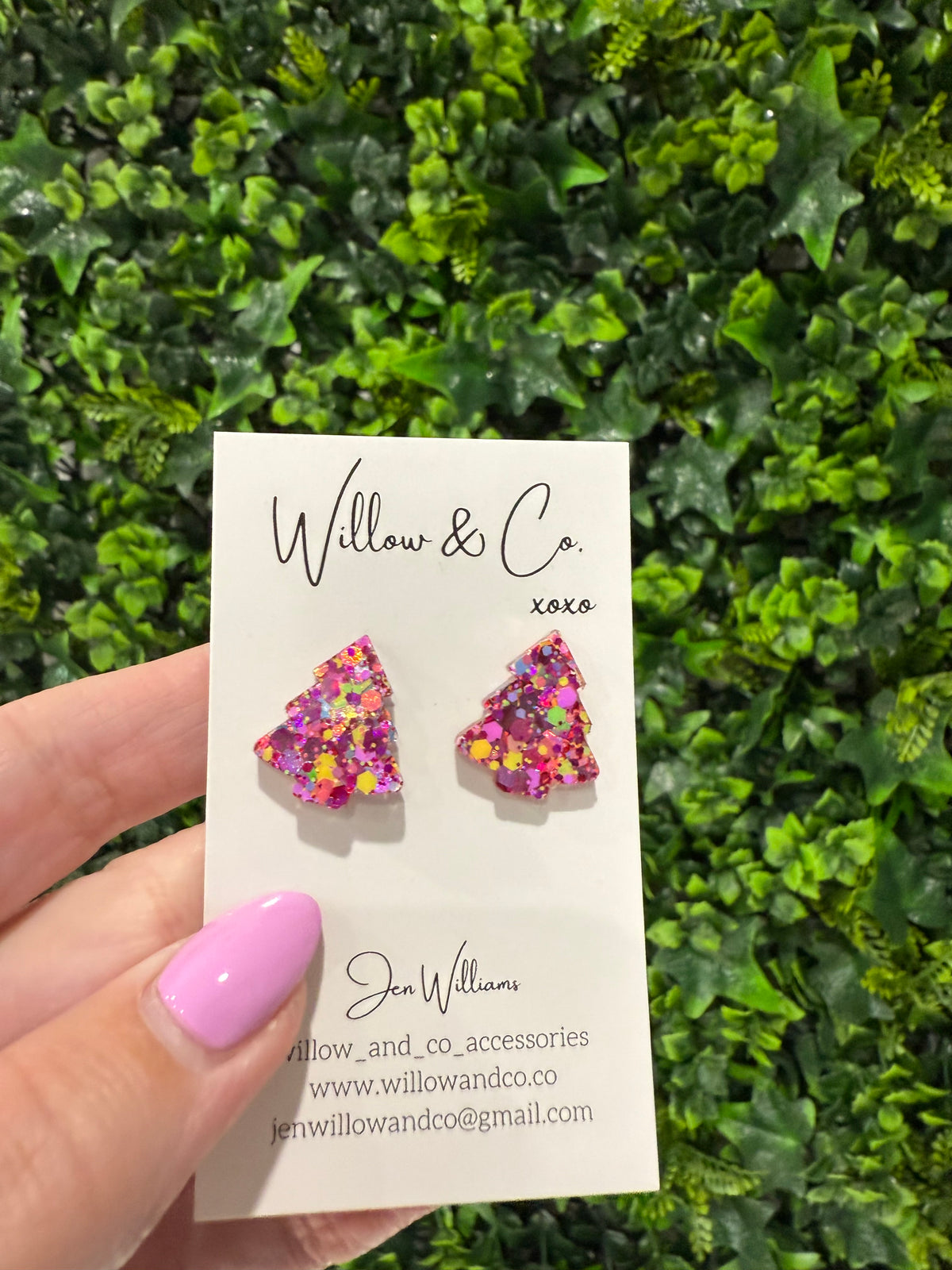 2cm Christmas Tree Stud Jingle Jam