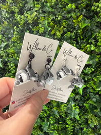 3D Dolphin Dangle Earrings