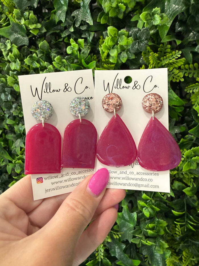 MIDI Teardrop Dangle Fuchsia Glaze