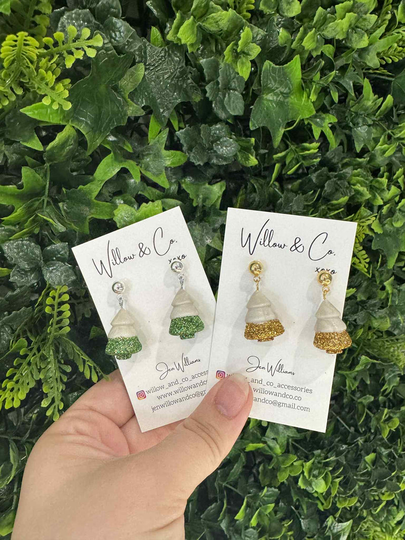 Clay Christmas Tree Dangle Green