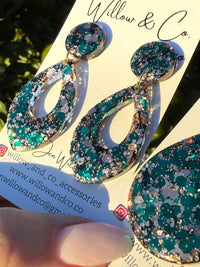 Feature Teardrop Dangle Velvet Evergreen