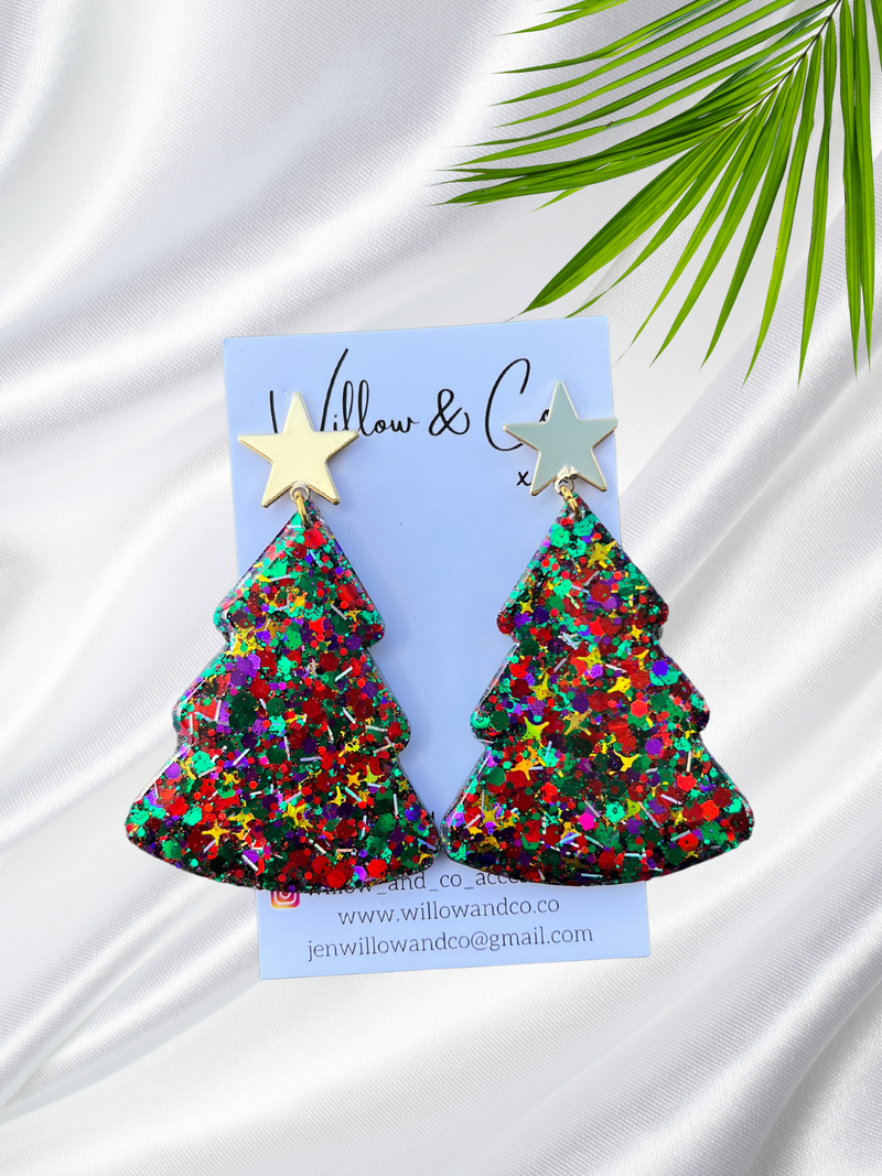 XL Christmas Tree Dangle Celebration Glitter