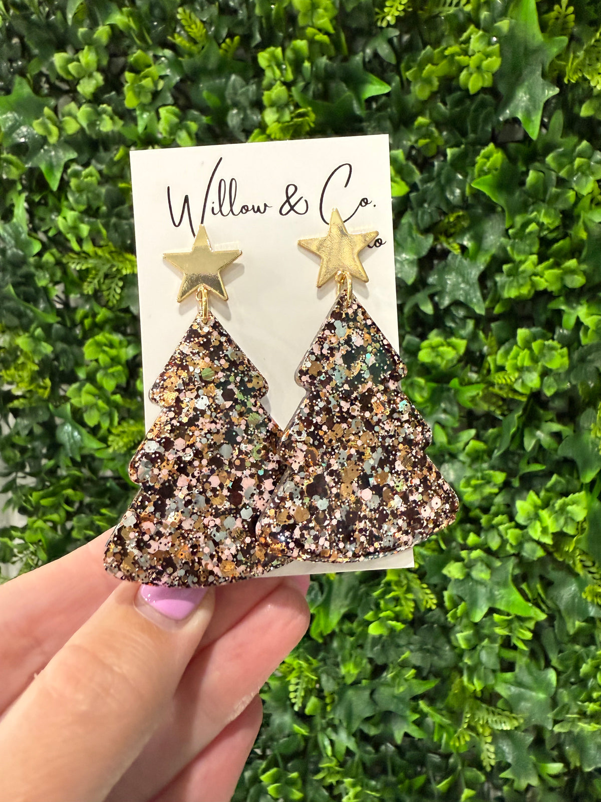 XL Christmas Tree Dangle Frosted Mocha