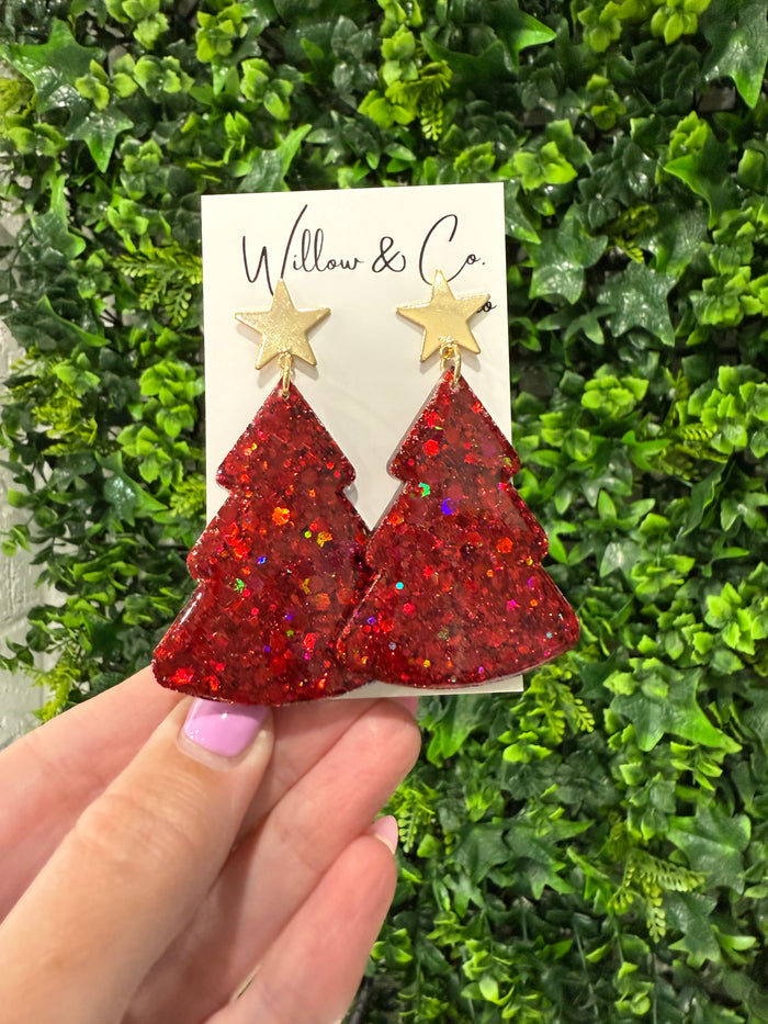 XL Christmas Tree Dangle Ruby