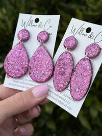 Large Oval Dangle Prismatic Plum