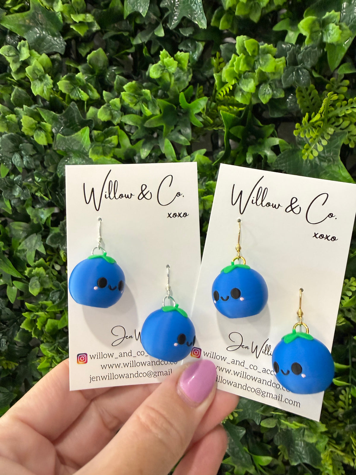 3D Blueberry Dangle Earring
