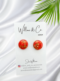 1.5cm Studs Ember Lotus
