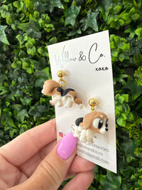 3D Beagle Dangle Earrings