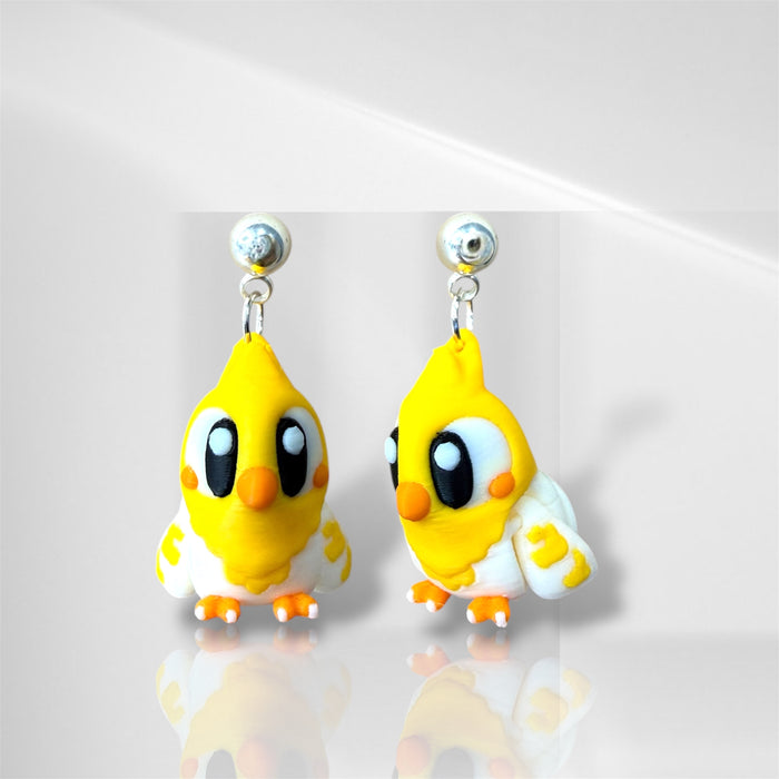 3D Cockatiel Dangle Earrings