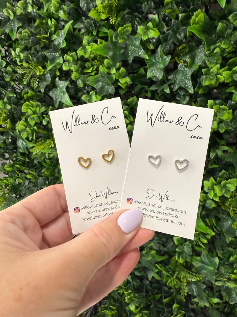 Frame Heart mini Stud Silver