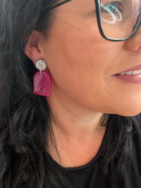 Long Arch Dangle Fuchsia Glaze