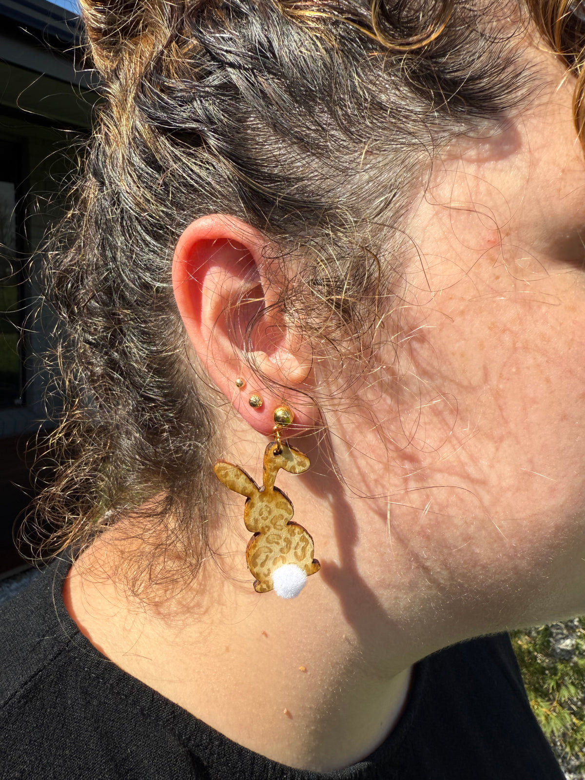 Large Easter Leopard Bunny Dangle