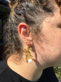 Large Easter Leopard Bunny Dangle