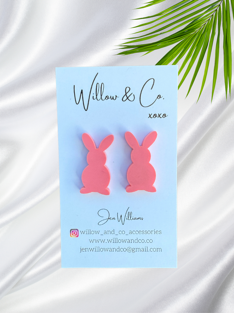 Standing Bunny Stud Pink
