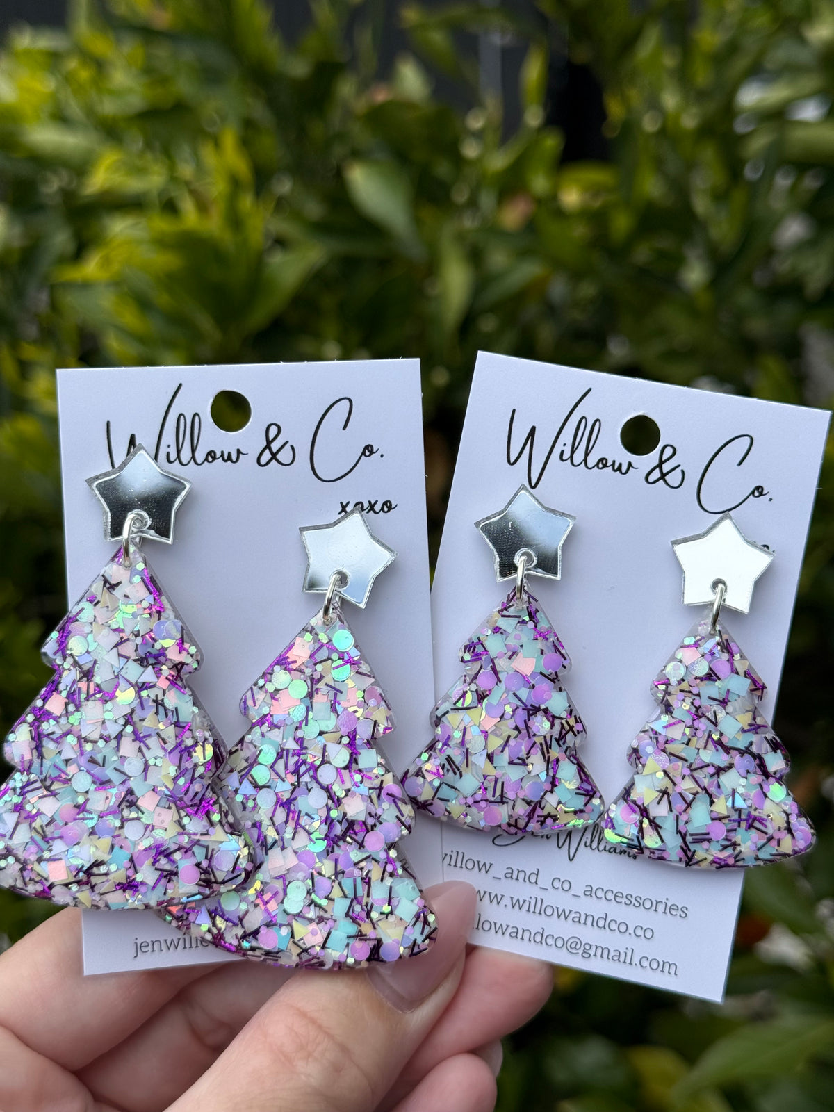 Large Christmas tree dangle Frosted Lilac