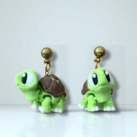 3D Turtle Dangle Earrings