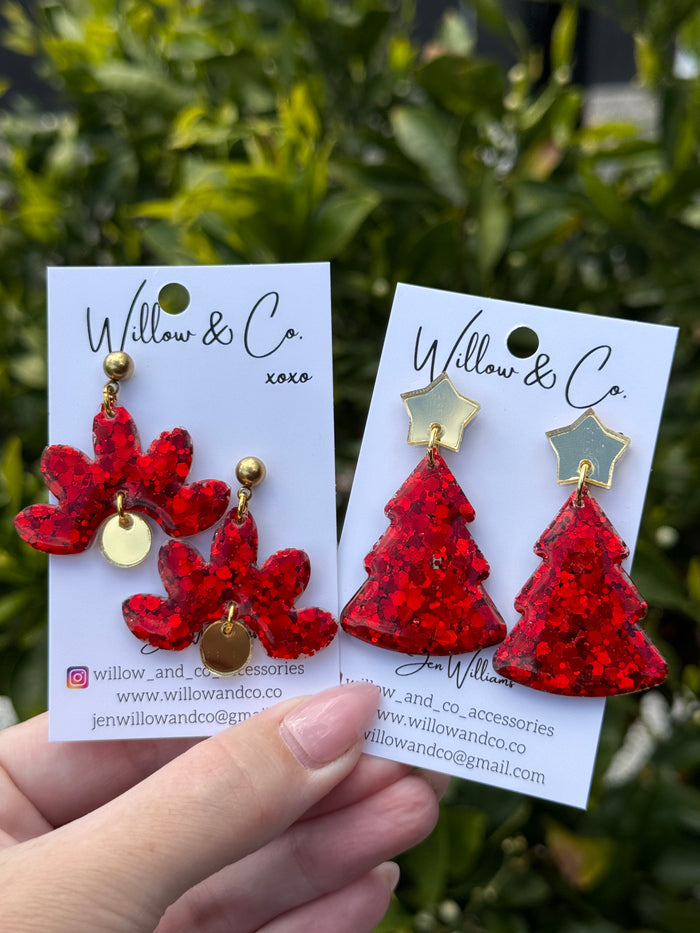 Midi Floral Dangle Ruby