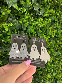 LARGE Boo-tiful Ghost Dangle Silver Mirror