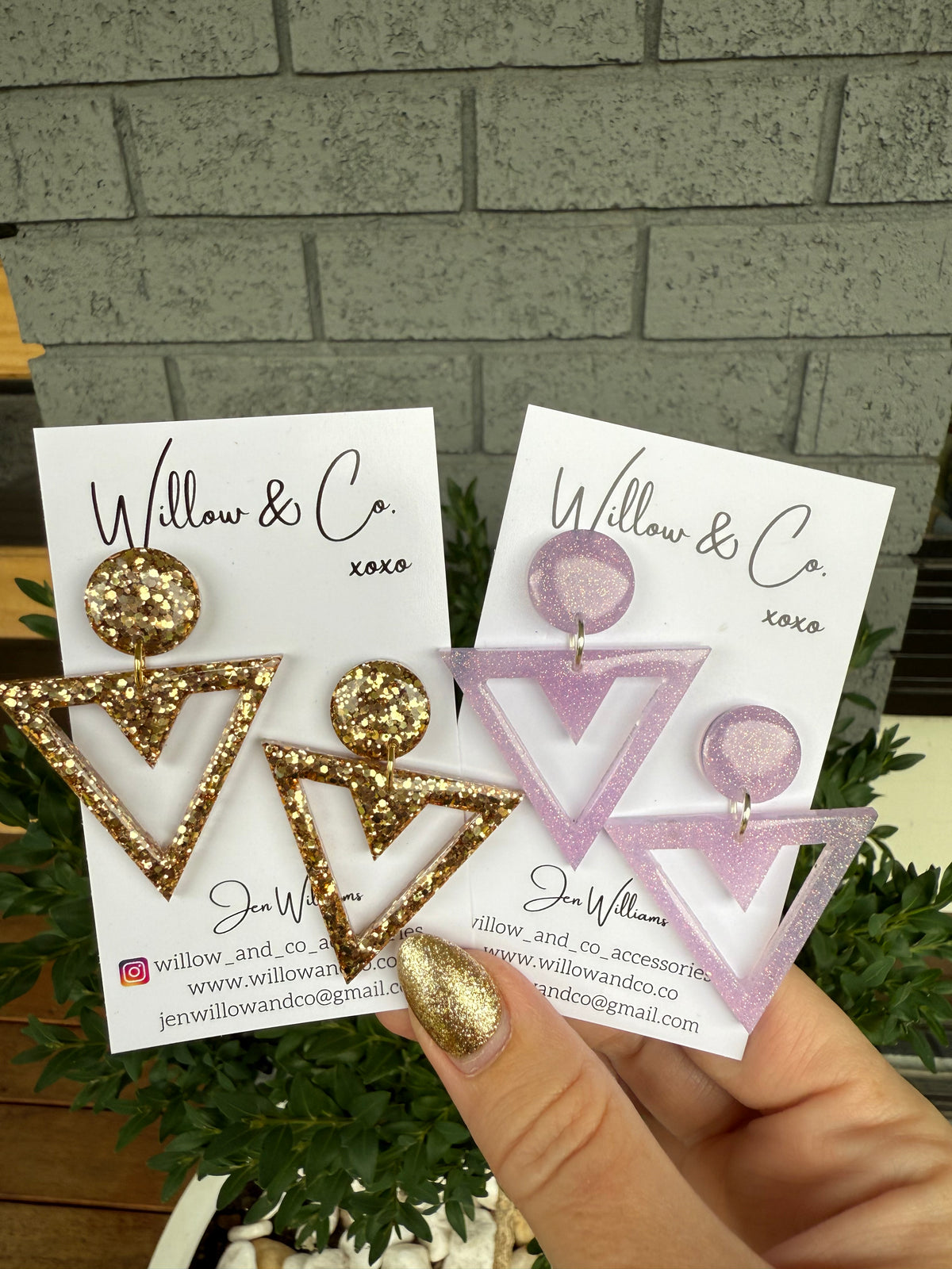 Statement Triad Dangles Lilac Ice