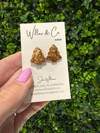 2cm Christmas Tree Studs Copperlight