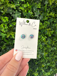 MINI Stud Teal & Pink