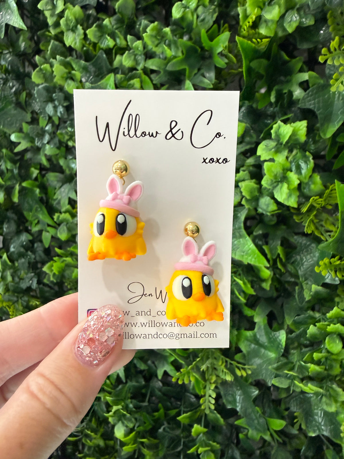 3D Easter Chick Dangle Earrings