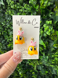 3D Easter Chick Dangle Earrings