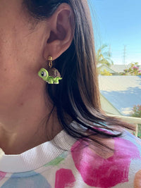 3D Turtle Dangle Earrings