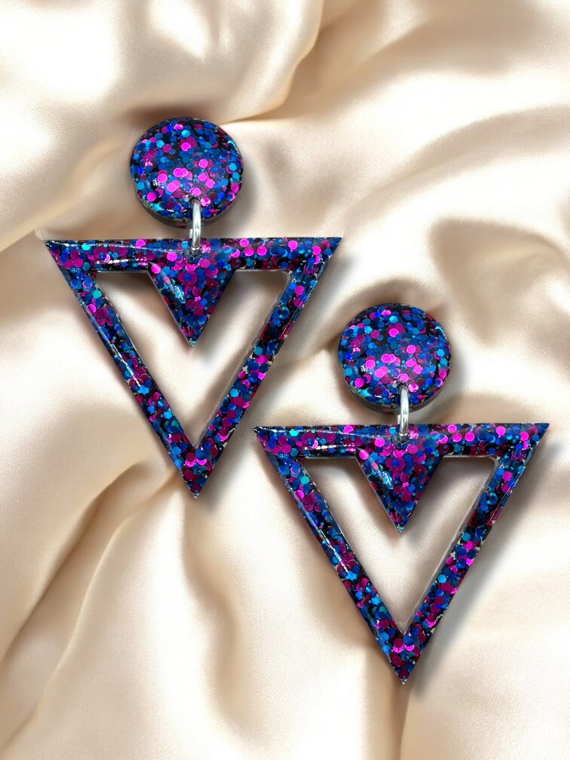 Statement Triad Dangle Fuchsia Sapphire