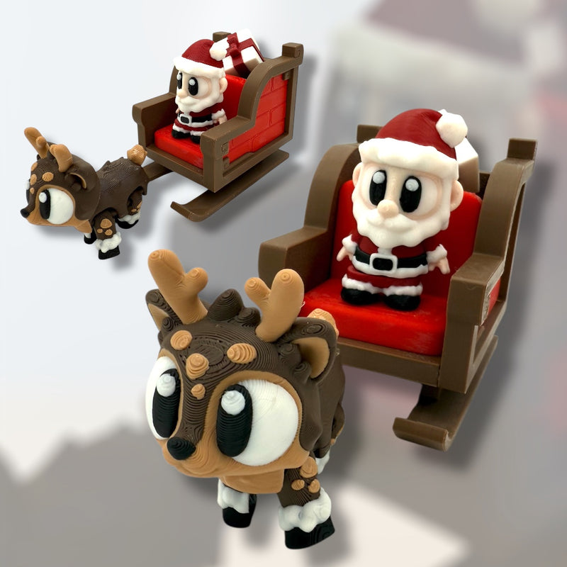 3D Santa Sleigh Display