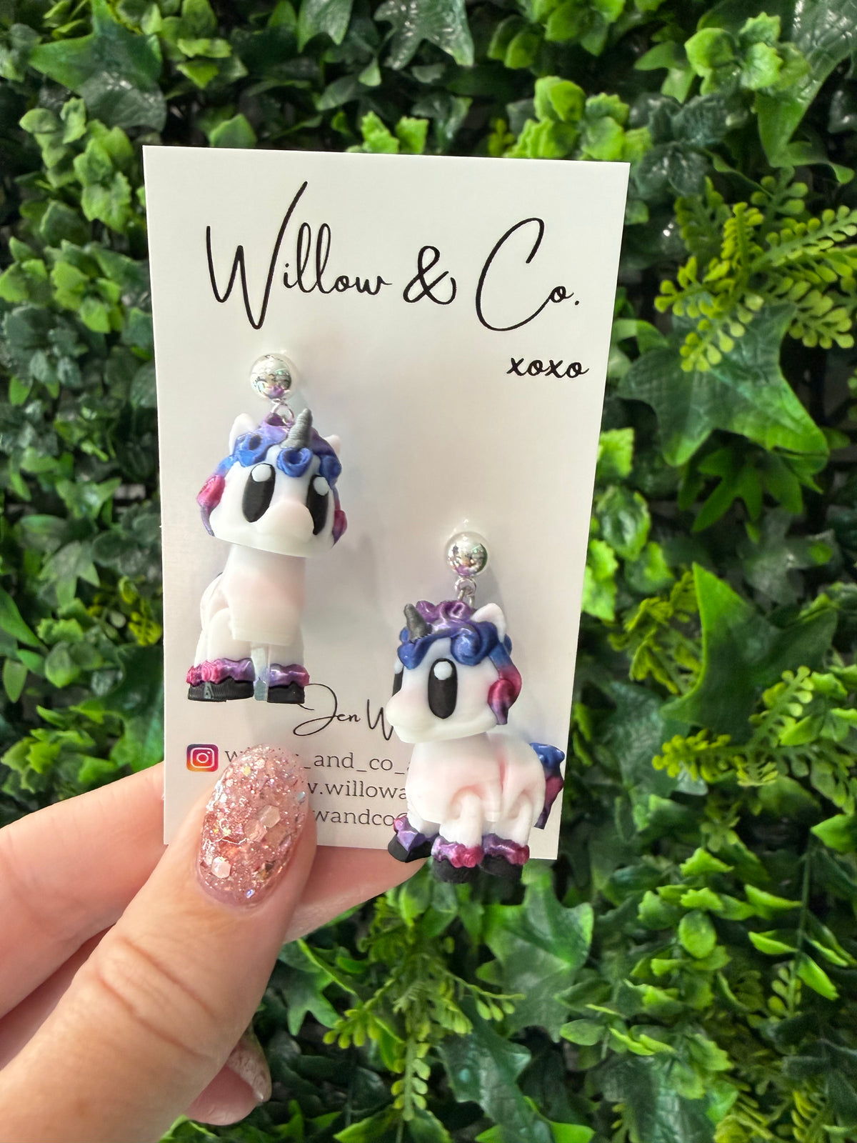 3D Unicorn Dangle Earrings
