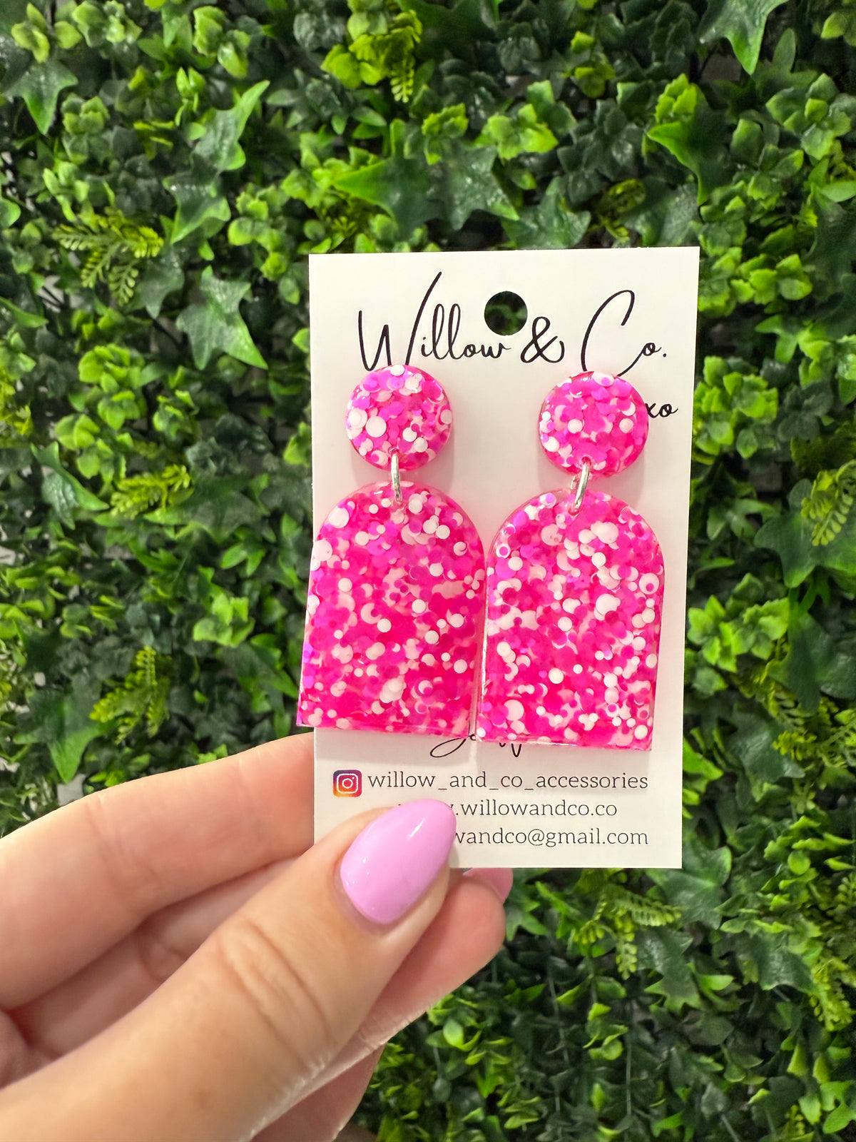 Long Arch Dangle Flamingo Confetti