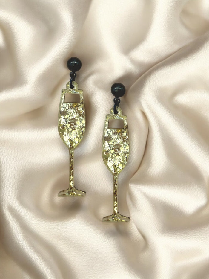 Champagne Dangles Statement Gold