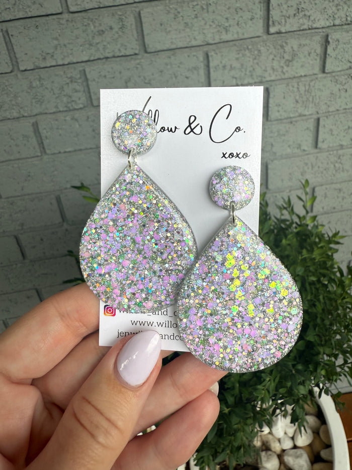 XXL Teardrop Dangle Soft Silver