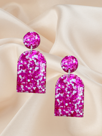 Long Arch Dangle Flamingo Confetti