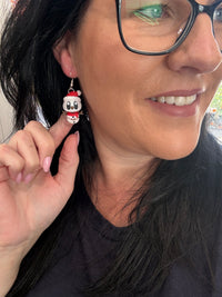 3D Festive Snowman dangle earrings