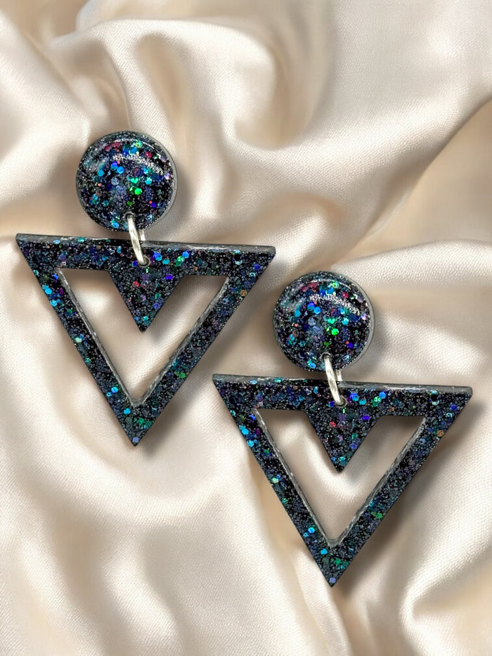 Statement Triad Dangles Black Ice