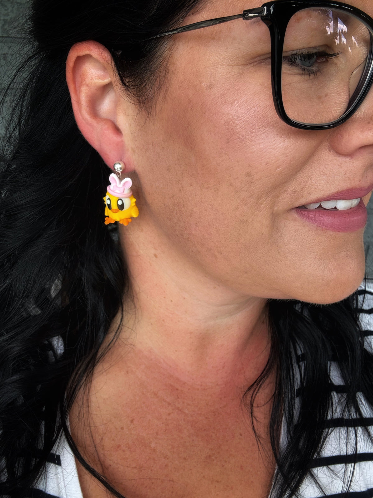 3D Easter Chick Dangle Earrings