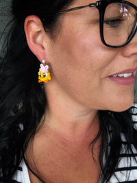 3D Easter Chick Dangle Earrings