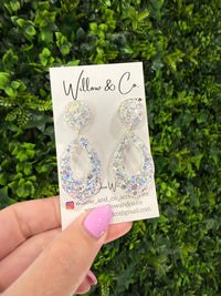 Large Feature Teardrop Dangle Icy Opal