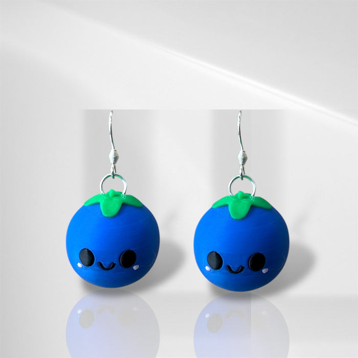 3D Blueberry Dangle Earring