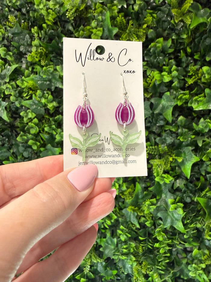 Mini Tulip Dangle Purple