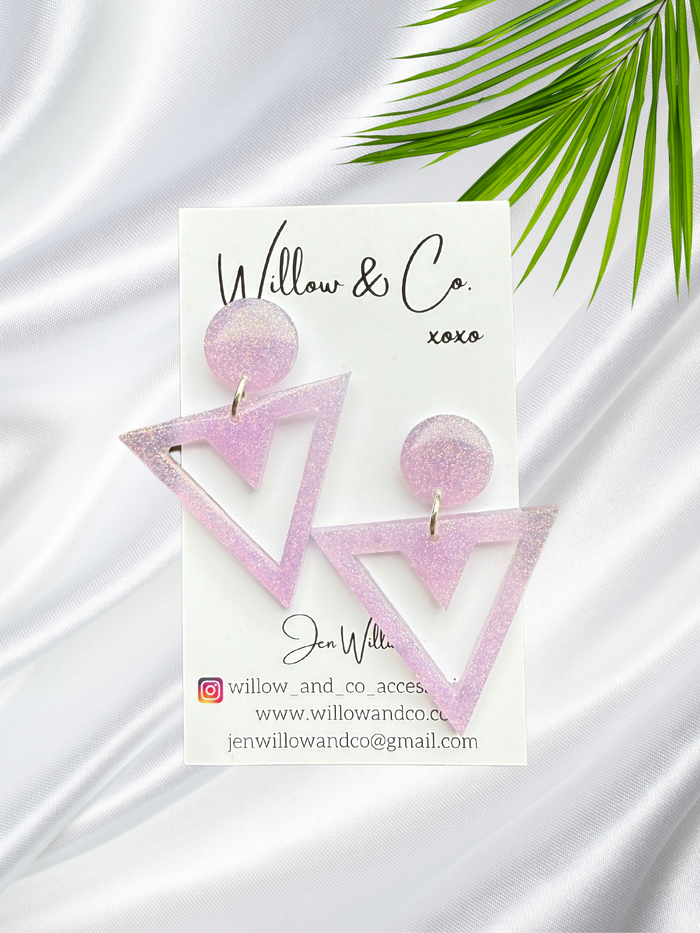 Statement Triad Dangles Lilac Ice