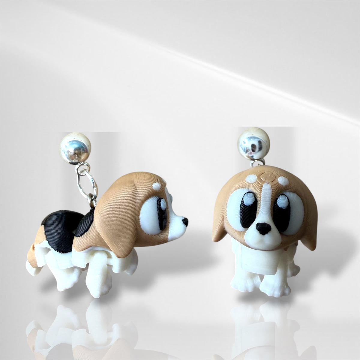 3D Beagle Dangle Earrings